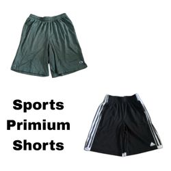Branded sports shorts