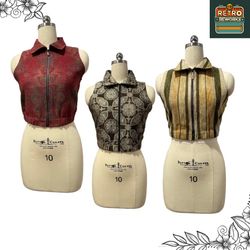 SS25 Upcycled Curtain Tapestry Cropped Vest