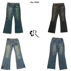 Y2K Uniqe Denim Flared Jeans (RW-1050)
