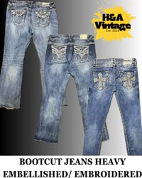 Y2K EMBROIDERED OR EMBELLISHED BOOTCUT JEANS