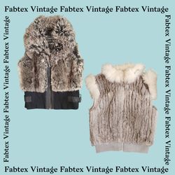 (FV-200) Y2K Faux Fur Vest - Vintage Fluffy Gilet ..