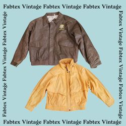 (FV-199) Vintage Leather Bomber Jacket - Y2K Stree..