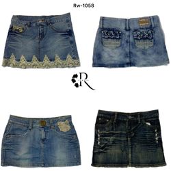 Y2K IT Girl Unique Denim Mini Skirts (RW-1058)