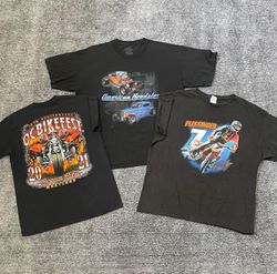 Camisetas impressas de bicicleta/carro vintage