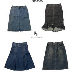 Y2K Denim Midi Skirts (RE-2300)