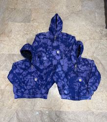 rework style carhartt tie dye purple jackets