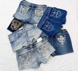 IQ0954 Y2K Style Upcycled Babe Mini Shorts