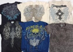 CR5421 Vintage Retro Skull Print T-Shirt Bundle