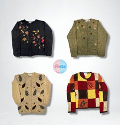 Vintage / Y2K Sussurro de Outono Tricots Confortáv..
