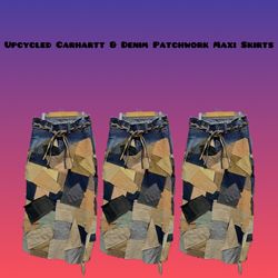 Upcycled Carhartt & Denim patchwork Maxi..