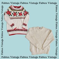 (FV-219)  White Wool Sweater