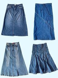Jupe maxi en denim Y2K (TS:1217)