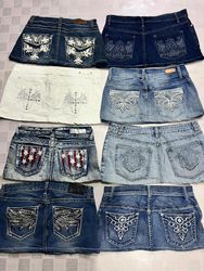 R166 Mini Saias Femininas Embelezadas Recicladas