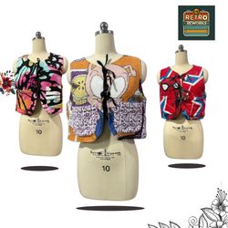 SS25 Upcycled Printed Towel Gilets