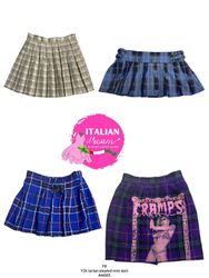 Y2k tartan pleated mini skirt
