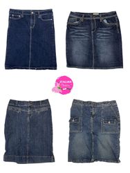 Y2k signature denim midi skirts