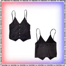 Wiederverwertetes gestreiftes Cami mit Knopfdetail..