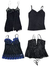 Die festlichen Schwarzen! Y2k Tops: TT-033