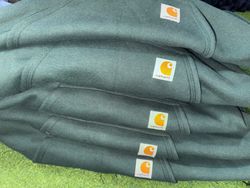 rework style green carhartt hoodies
