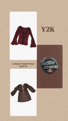 Y2k Cosmic Tempo Poly Blouse