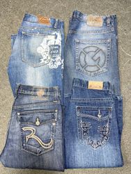 Y2K men’s jeans embroidered jeans