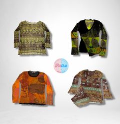 Y2K Abstract Mesh Tops Collection (E)