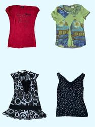 Renascimento da Moda Y2K: Tops Florais(TS:1183)
