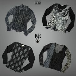 Y2K All Black Rave Full Sleeve Tops (AA-359)