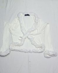 SK#76,  Velvet Crop Long Sleeve Top