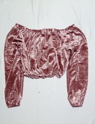 SK#78,  Velvet Crop Long Sleeve