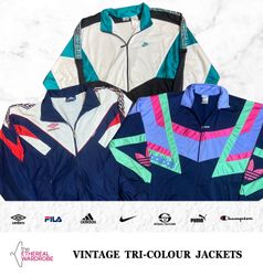 Giacche Vintage Tri-Colour di marca tra cui Nike, ..