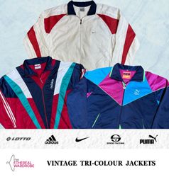 Vintage Tricolour Jackets Nike, Adidas, Puma, Serg..