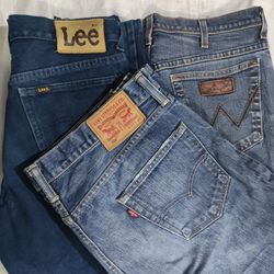 Lee, Wrangler, and Levi's jeans
