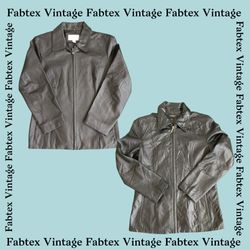 (FV-233) Vintage Leather Zip Jacket-Coats