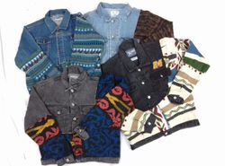 CR5439 Upcycled Sweater Patch Denim Jackets