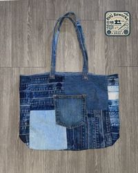 Upcycled Denim Gürtel Tote Bag