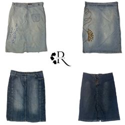 Y2K Britney Era denim Mix Skirts (RW-1078)