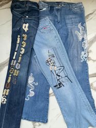 Stivali jeans Y2K taglio