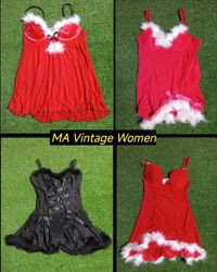 MAV#01,Christmas Santa lingerie net tops