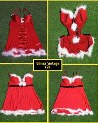 cristmas santa lingerie y2k net tops meh#033