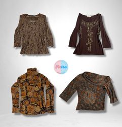 Vintage-Inspired Earth Tone Tops (E)