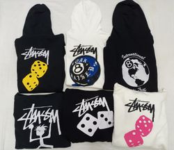 Sudadera con estampado Stussy estilo CR684 Rework