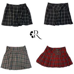Y2K Tartan Checkered Mini Skirts (RE-2321)