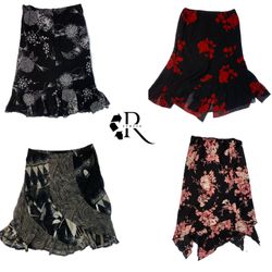 Y2K Date Night Floral Poly Skirts (RE-2322)