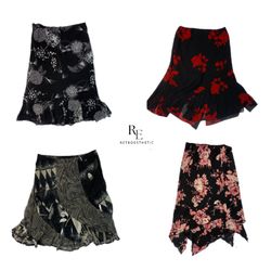 Y2K Date Night Floral Poly Skirts (RE-2322)