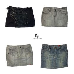 Y2K IT Girl Denim Mini Skirts (RE-2327)