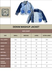 Jaqueta de Denim em Patches Desfiados Reciclados