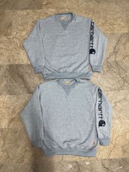 Rework Style Graue Carhartt Rundhals-Sweatshirts