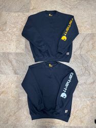 Rework Style Carhartt Black Crew Neck Sweatshirts