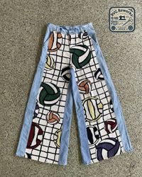 Upcycled Tapestry Panel Denim Pants
